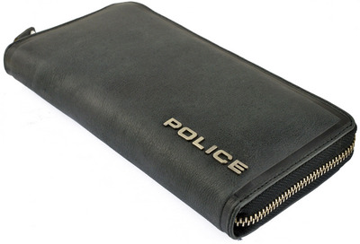 POLICE　長財布　EDGE　ファスナー付 ブラック【PA-58002-10】