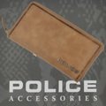 POLICE　長財布　EDGE　ファスナー付 キャメル【PA-58002-25】