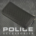 POLICE　長財布　MESH　ファスナー付 ブラック【PA-57003-10】
