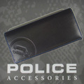 財布　メンズ　POLICE　BASICⅡ 長財布 ブラック/ブルー【PA-55603-15】