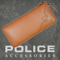 POLICE　長財布　WINGTIP　ファスナー付ブラウン【PA-56803-25】